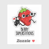 Berry Superstious Funny Fruit Pun Sticker (Vel)