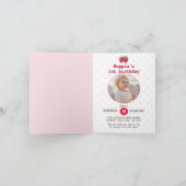 Berry Sweet 1e verjaardag gevouwen uitnodiging (Binnen)