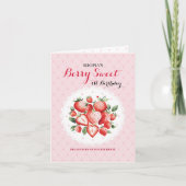 Berry Sweet 1e verjaardag gevouwen Uitnodiging (Voorkant)