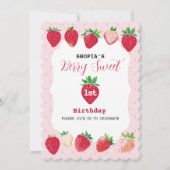 Berry Sweet 1e verjaardag uitnodiging (Voorkant)