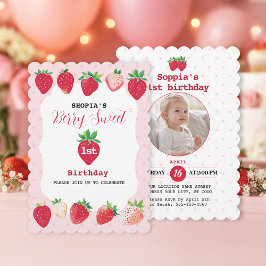 Berry Sweet 1e verjaardag uitnodiging