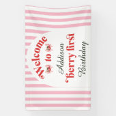 Berry Sweet 1e verjaardag welkom Spandoek (Verticaal)