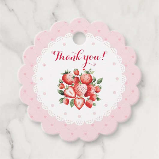 Berry Sweet 1st Birthday Bedankjes Labels (Voorkant)