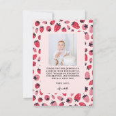 Berry Sweet 1st Birthday Bedankkaart (Achterkant)