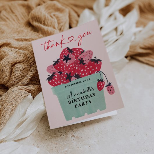 Berry Sweet 1st Birthday Bedankkaart