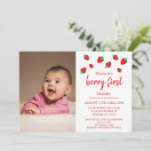 Berry Sweet 1st Birthday Kaart (Staand voorkant)