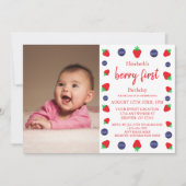 Berry Sweet 1st Birthday Kaart (Voorkant)