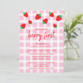 Berry Sweet 1st Birthday Kaart (Staand voorkant)