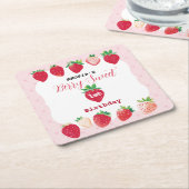Berry Sweet 1st Birthday Kartonnen Onderzetters (Schuin)