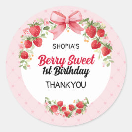 Berry Sweet 1st Birthday Ronde Sticker