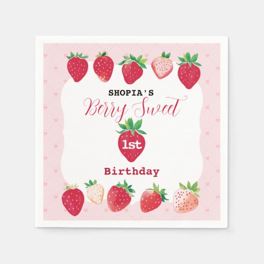 Berry Sweet 1st Birthday Servet (Voorkant)
