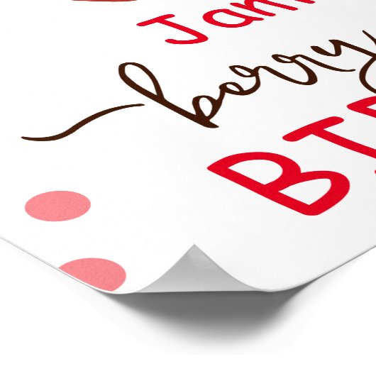 Berry Sweet 3e Verjaardag Waterverf Poster (Hoek)