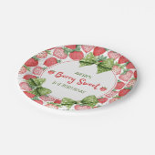 Berry Sweet 3rd Birthday Strawberry Party  Papieren Bordje (Gekanteld)