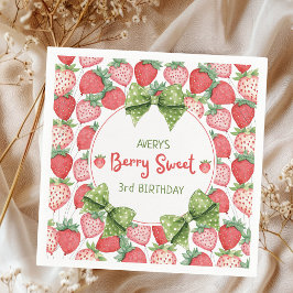 Berry Sweet 3rd Birthday Strawberry Party  Servet