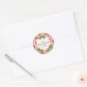 Berry Sweet 4th Birthday Strawberry Party  Ronde Sticker (Envelop)