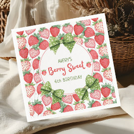 Berry Sweet 4th Birthday Strawberry Party  Servet