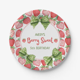 Berry Sweet 5th Birthday Strawberry Party  Papieren Bordje