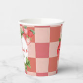 Berry Sweet 6th Birthday Strawberry Party  Papieren Bekers (Links)