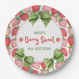 Berry Sweet 6th Birthday Strawberry Party  Papieren Bordje