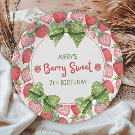 Berry Sweet 7e Verjaardag Aardbei Feestje  Papieren Bordje