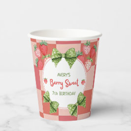Berry Sweet 7th Birthday Strawberry Party  Papieren Bekers