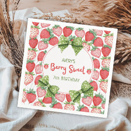 Berry Sweet 7th Birthday Strawberry Party  Servet