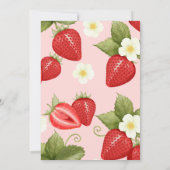 Berry Sweet Aardbei 1e Verjaardag uitnodiging (Achterkant)