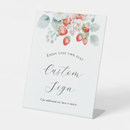 Berry Sweet Aardbei Aangepaste tekst teken Reclamebord Met Voetstuk