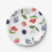 Berry Sweet Aardbei Baby shower Papier Bord (Voorkant)