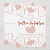 "Berry Sweet" Aardbei Foster Kind Baby shower Kaart (Voorkant / Achterkant)