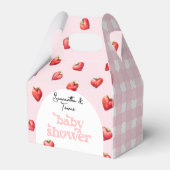 Berry Sweet Aardbei Hart Meisje Baby shower Bedankdoosjes (Voorkant Zijde)