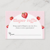 Berry Sweet Aardbei Hart Meisje Baby shower Informatiekaartje (Voorkant)