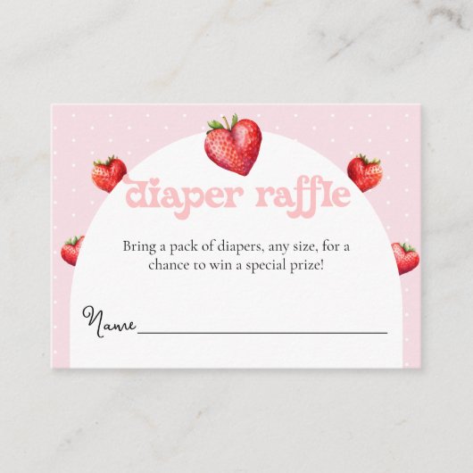 Berry Sweet Aardbei Hart Meisje Baby shower Informatiekaartje (Voorkant)