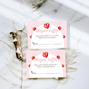 Berry Sweet Aardbei Hart Meisje Baby shower Informatiekaartje