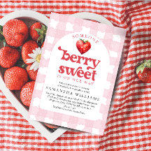 Berry Sweet Aardbei Hart Meisje Baby shower
