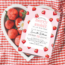 Berry Sweet Aardbei Hart Meisje Baby shower