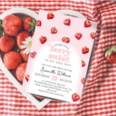 Berry Sweet Aardbei Hart Meisje Baby shower Kaart