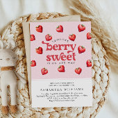 Berry Sweet Aardbei Hart Meisje Baby shower Kaart