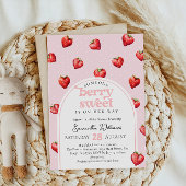 Berry Sweet Aardbei Hart Meisje Baby shower Kaart