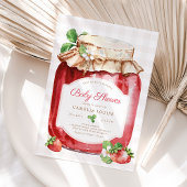 Berry Sweet Aardbei Jam Roze Baby shower Kaart