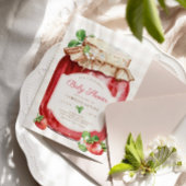 Berry Sweet Aardbei Jam Roze Baby shower Kaart