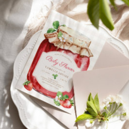 Berry Sweet Aardbei Jam Roze Baby shower Kaart