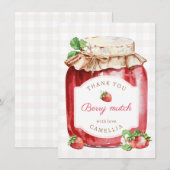 Berry Sweet Aardbei Jam Verjaardagsfeest Bedankkaart (Voorkant / Achterkant)