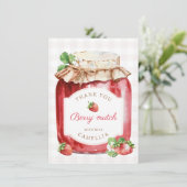 Berry Sweet Aardbei Jam Verjaardagsfeest Bedankkaart (Staand voorkant)