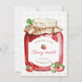 Berry Sweet Aardbei Jam Verjaardagsfeest Bedankkaart (Voorkant)