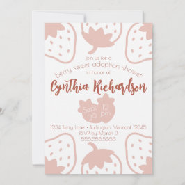 "Berry Sweet" Aardbei Kinderadoptie Douche Kaart