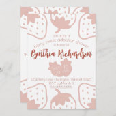 "Berry Sweet" Aardbei Kinderadoptie Douche Kaart (Voorkant / Achterkant)