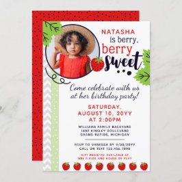 Berry Sweet Aardbei Kinderen verjaardagsfeestje Kaart