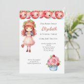 Berry Sweet Aardbei Meisjes Verjaardagsfeest Kaart (Staand voorkant)