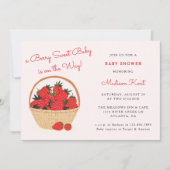 Berry Sweet Aardbei Modern Baby shower Kaart (Voorkant)